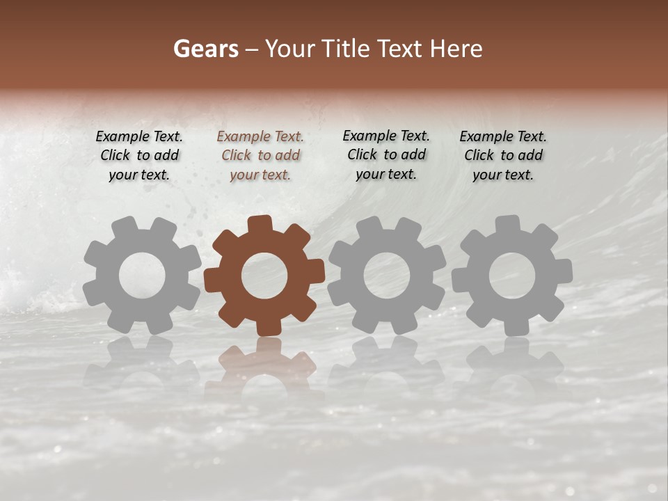 The Twirled Sea Wave Approaching On Coast PowerPoint Template