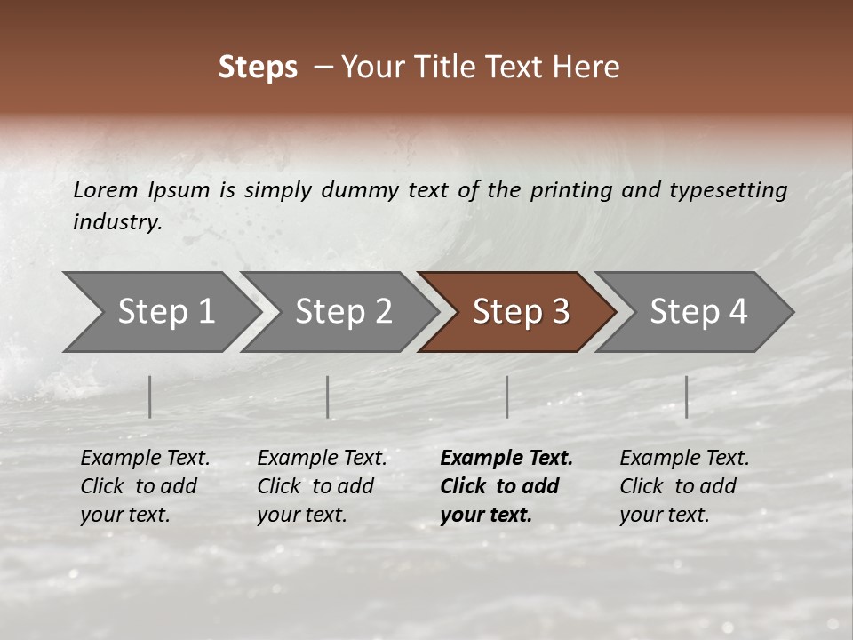 The Twirled Sea Wave Approaching On Coast PowerPoint Template