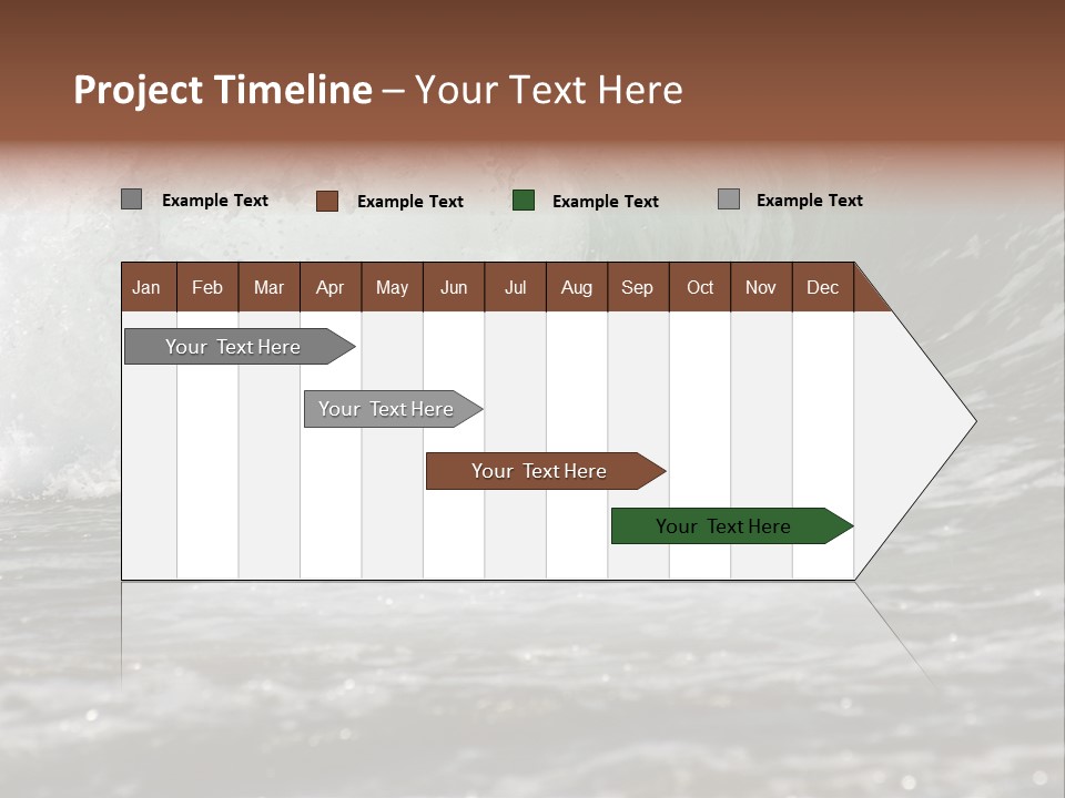 The Twirled Sea Wave Approaching On Coast PowerPoint Template