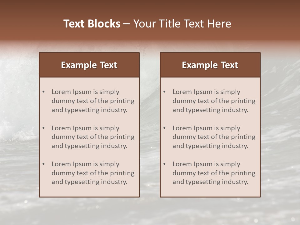 The Twirled Sea Wave Approaching On Coast PowerPoint Template