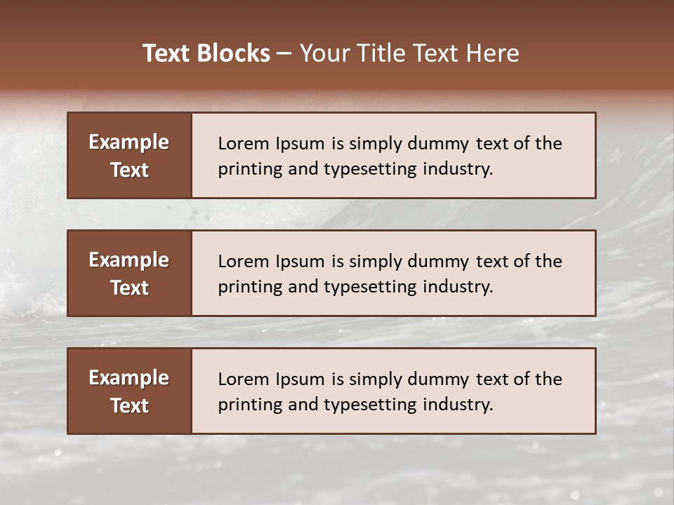 The Twirled Sea Wave Approaching On Coast PowerPoint Template