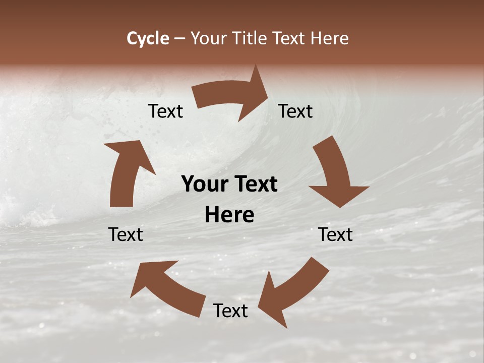 The Twirled Sea Wave Approaching On Coast PowerPoint Template