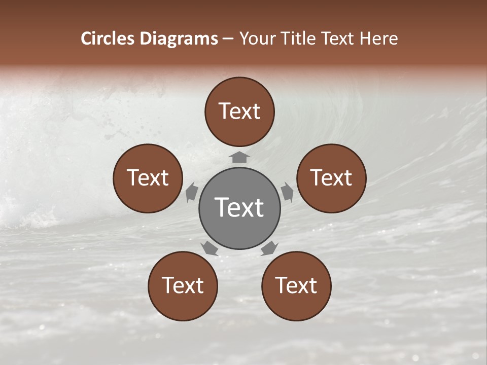 The Twirled Sea Wave Approaching On Coast PowerPoint Template