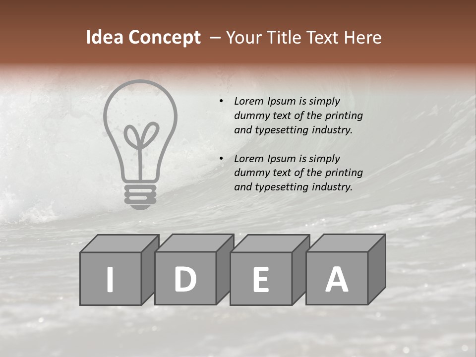 The Twirled Sea Wave Approaching On Coast PowerPoint Template