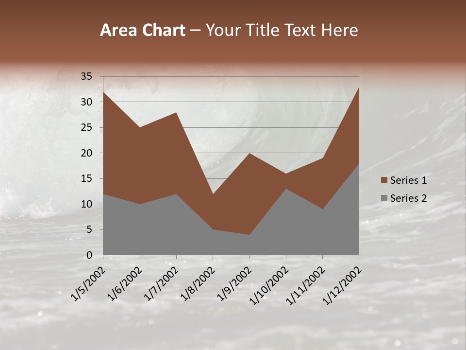 The Twirled Sea Wave Approaching On Coast PowerPoint Template