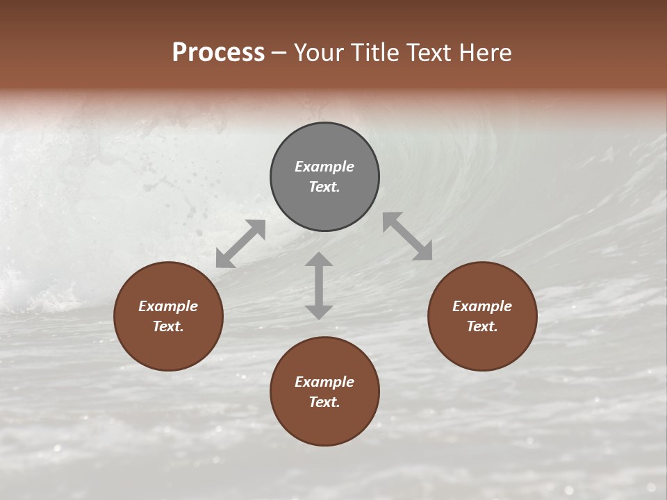 The Twirled Sea Wave Approaching On Coast PowerPoint Template