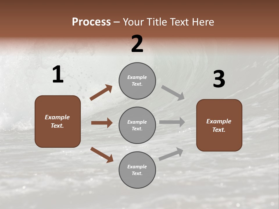 The Twirled Sea Wave Approaching On Coast PowerPoint Template