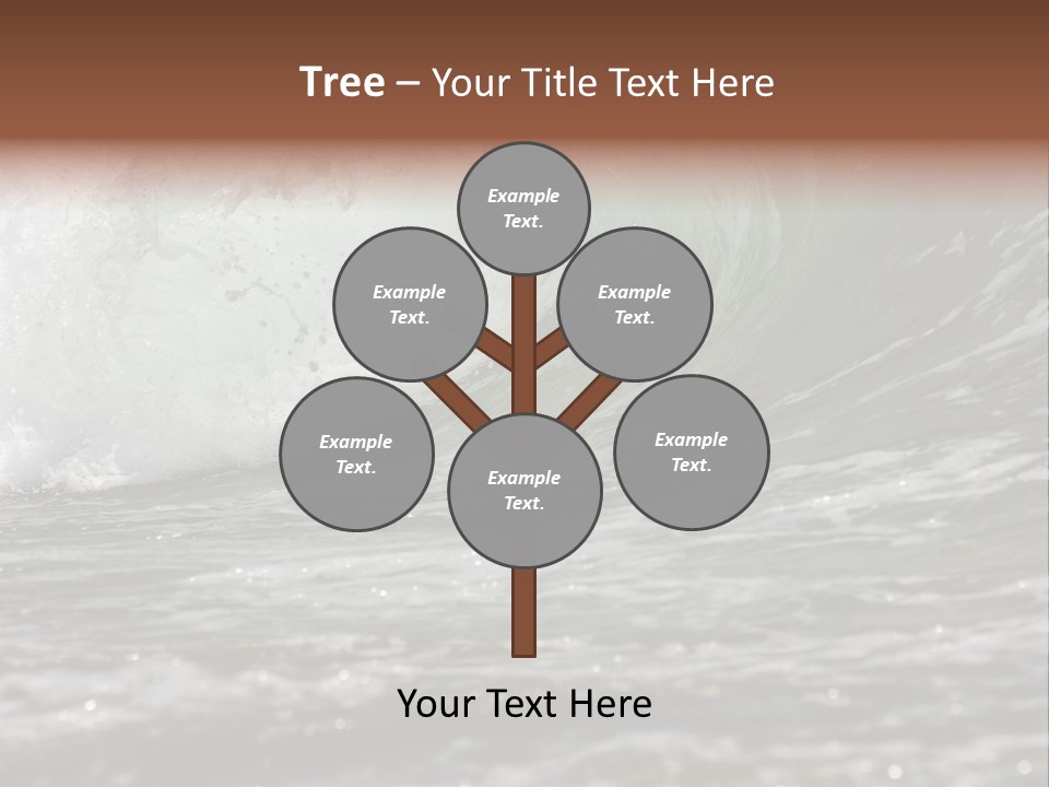 The Twirled Sea Wave Approaching On Coast PowerPoint Template