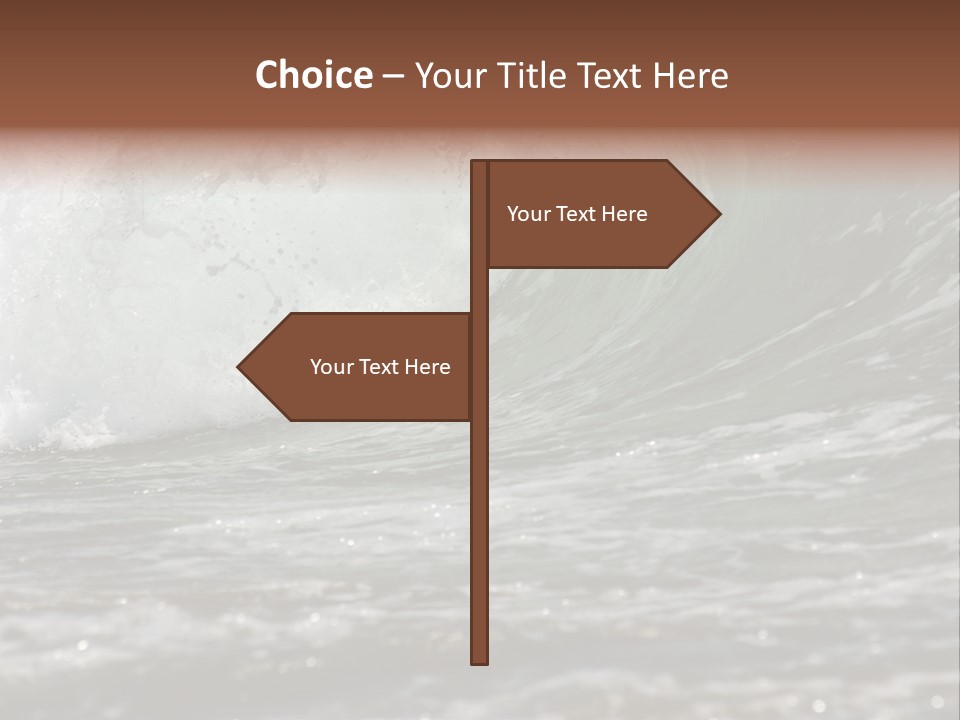 The Twirled Sea Wave Approaching On Coast PowerPoint Template