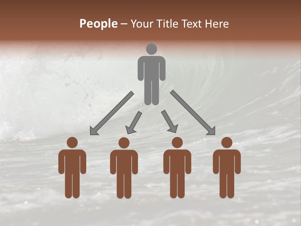 The Twirled Sea Wave Approaching On Coast PowerPoint Template