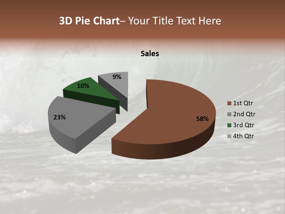 The Twirled Sea Wave Approaching On Coast PowerPoint Template