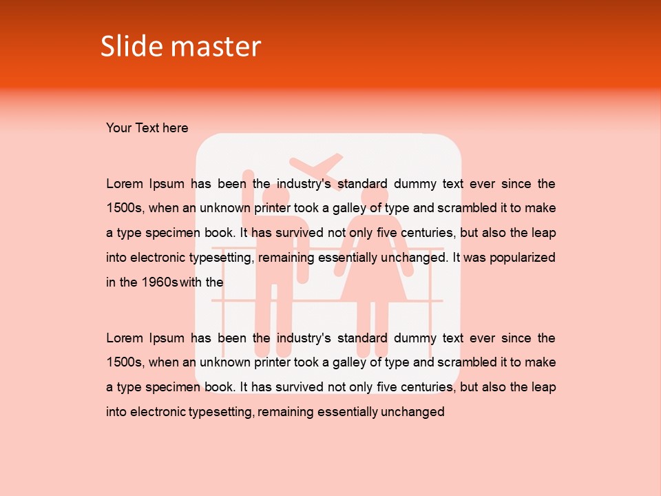 Orange Departing Flights Sign With People PowerPoint Template