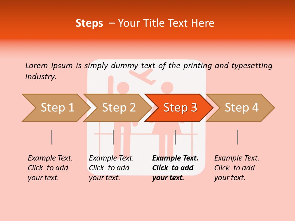 Orange Departing Flights Sign With People PowerPoint Template