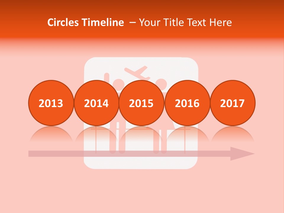 Orange Departing Flights Sign With People PowerPoint Template