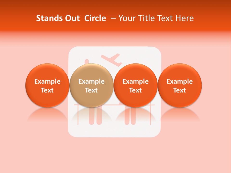 Orange Departing Flights Sign With People PowerPoint Template