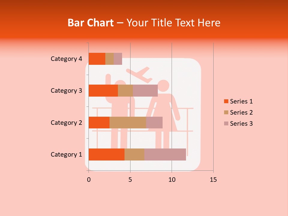 Orange Departing Flights Sign With People PowerPoint Template