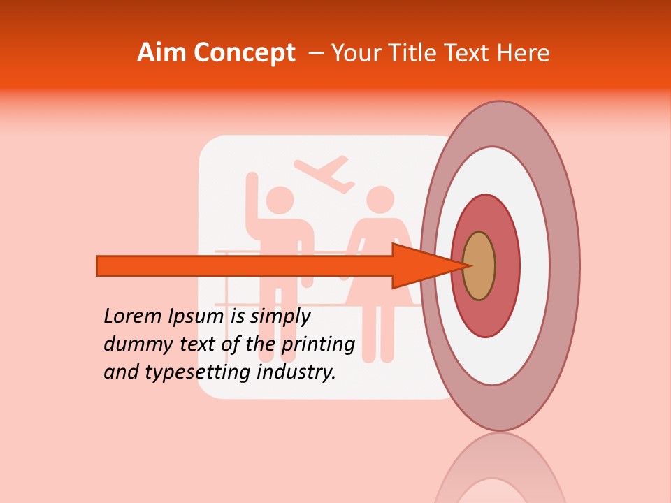 Orange Departing Flights Sign With People PowerPoint Template
