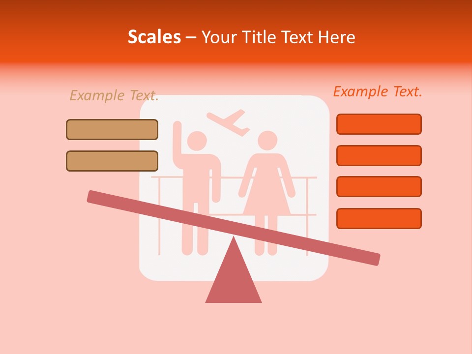 Orange Departing Flights Sign With People PowerPoint Template