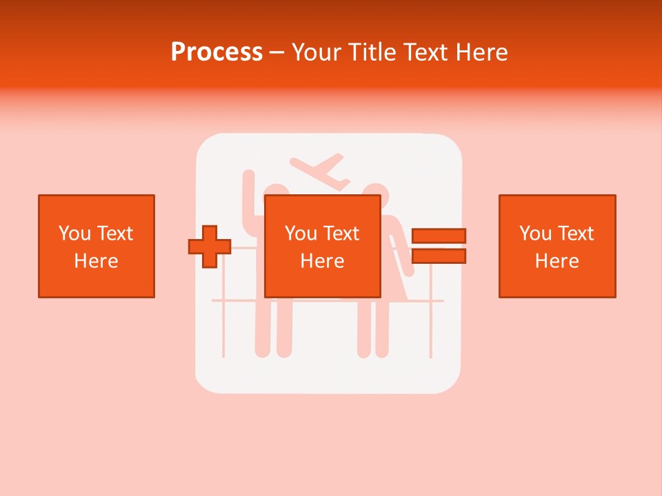 Orange Departing Flights Sign With People PowerPoint Template
