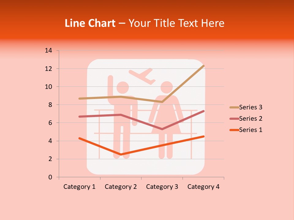 Orange Departing Flights Sign With People PowerPoint Template
