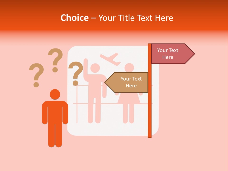 Orange Departing Flights Sign With People PowerPoint Template