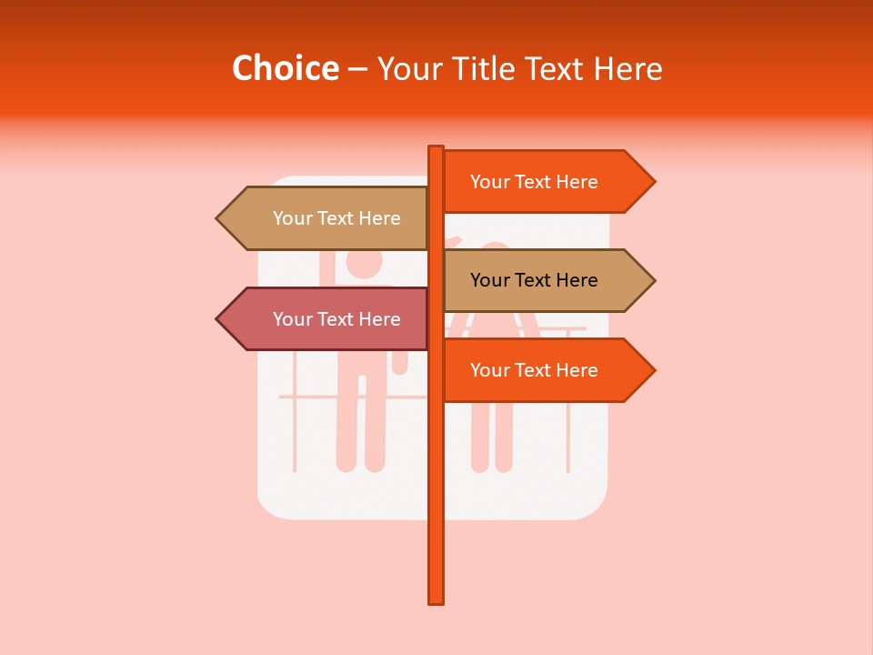 Orange Departing Flights Sign With People PowerPoint Template