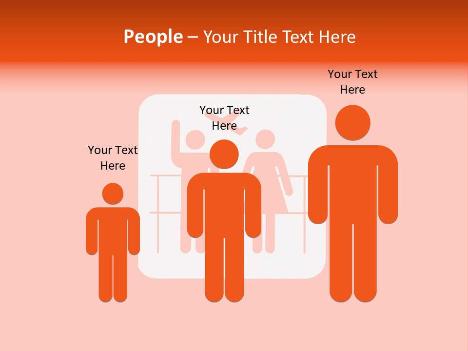 Orange Departing Flights Sign With People PowerPoint Template