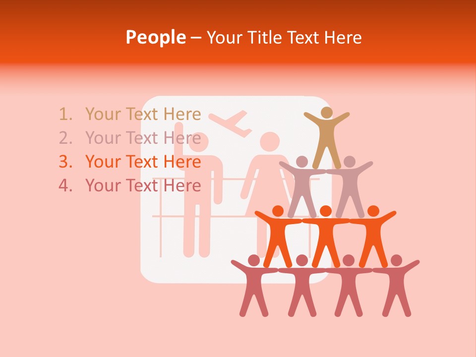 Orange Departing Flights Sign With People PowerPoint Template