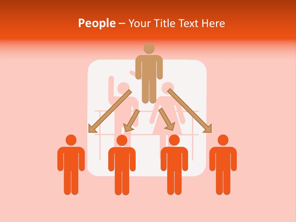 Orange Departing Flights Sign With People PowerPoint Template