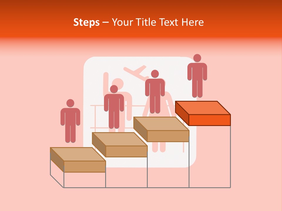 Orange Departing Flights Sign With People PowerPoint Template