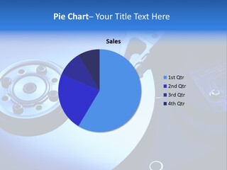 Hard Disk Detail With A Blue Hue To Accentuate The Coldness Of Technology PowerPoint Template