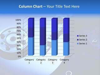 Hard Disk Detail With A Blue Hue To Accentuate The Coldness Of Technology PowerPoint Template