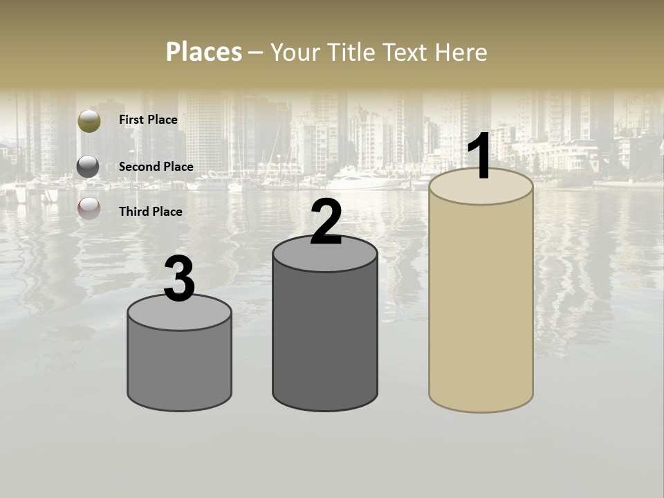 Cityscape With Reflection PowerPoint Template