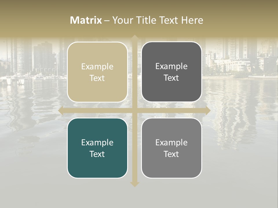 Cityscape With Reflection PowerPoint Template