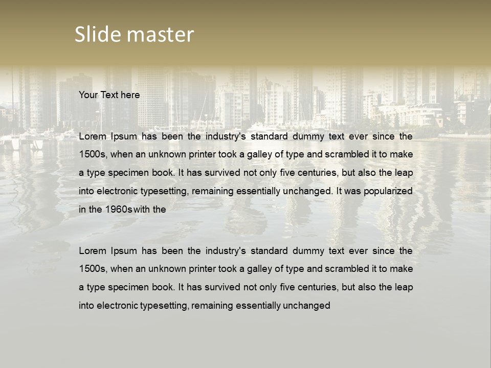 Cityscape With Reflection PowerPoint Template