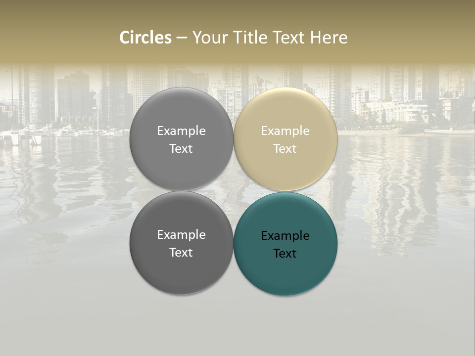 Cityscape With Reflection PowerPoint Template