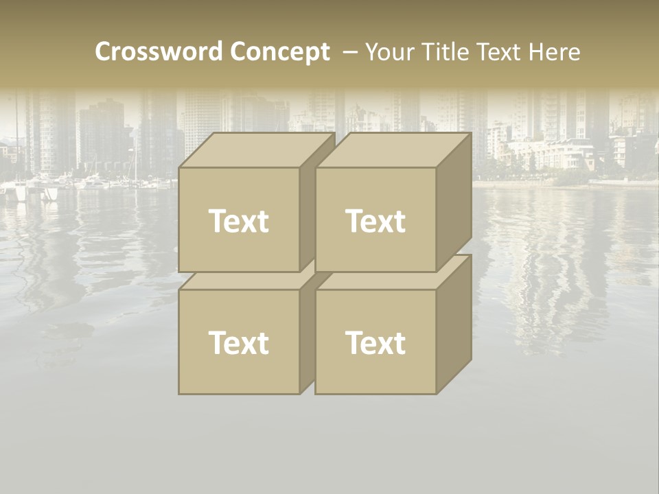 Cityscape With Reflection PowerPoint Template