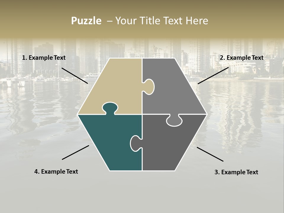 Cityscape With Reflection PowerPoint Template