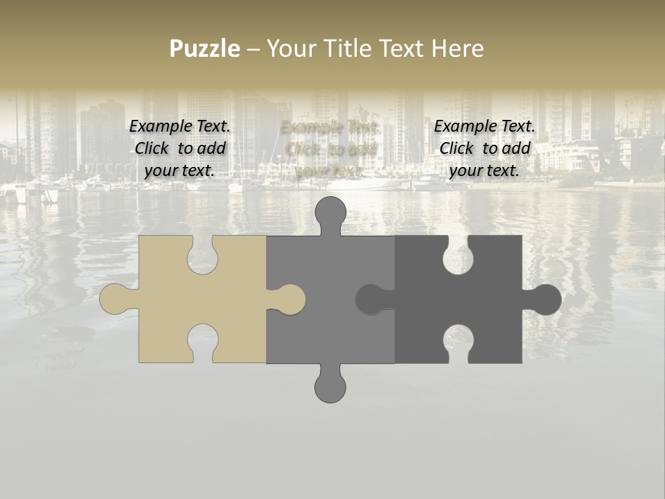 Cityscape With Reflection PowerPoint Template