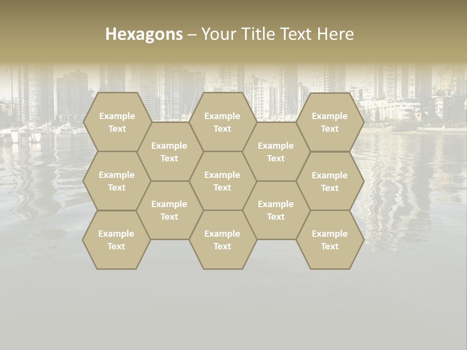 Cityscape With Reflection PowerPoint Template