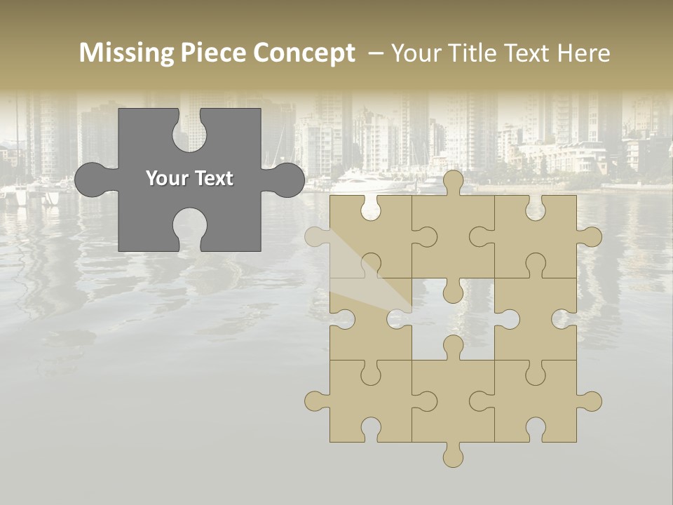 Cityscape With Reflection PowerPoint Template