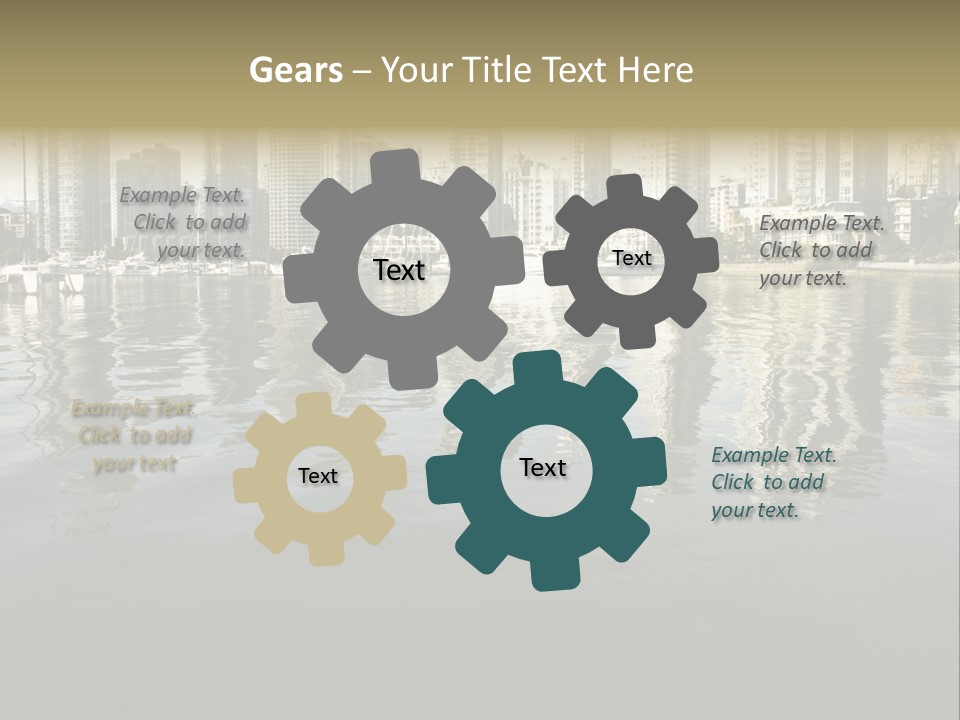 Cityscape With Reflection PowerPoint Template