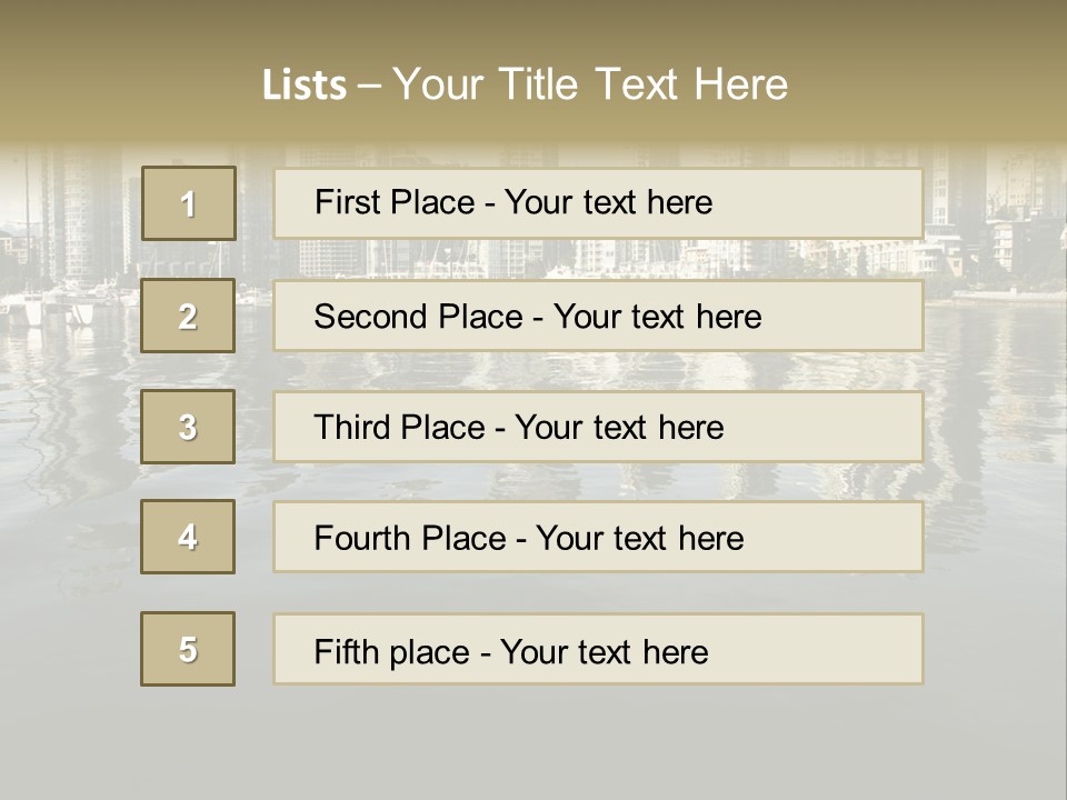 Cityscape With Reflection PowerPoint Template