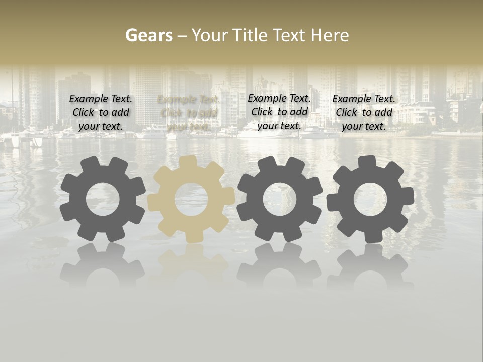 Cityscape With Reflection PowerPoint Template