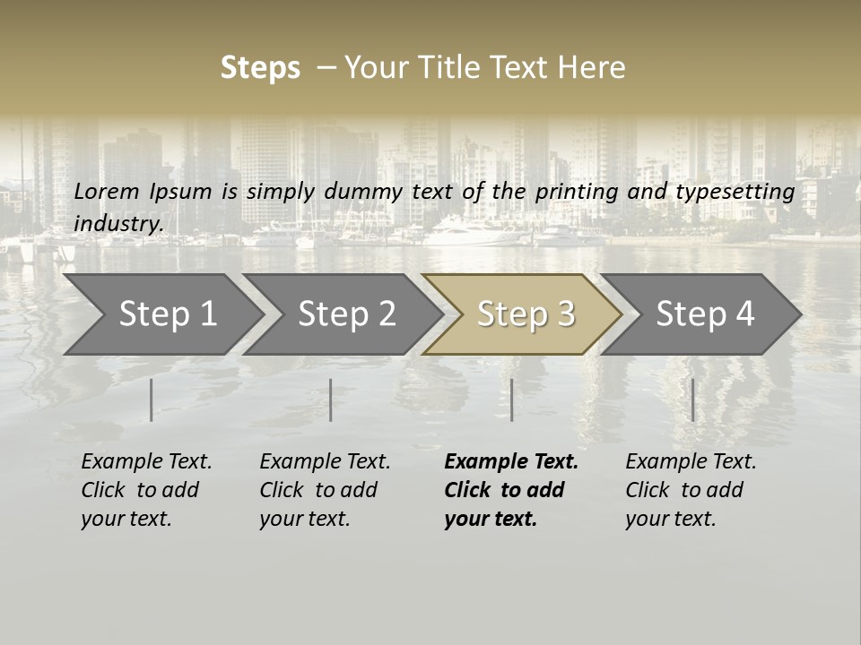 Cityscape With Reflection PowerPoint Template