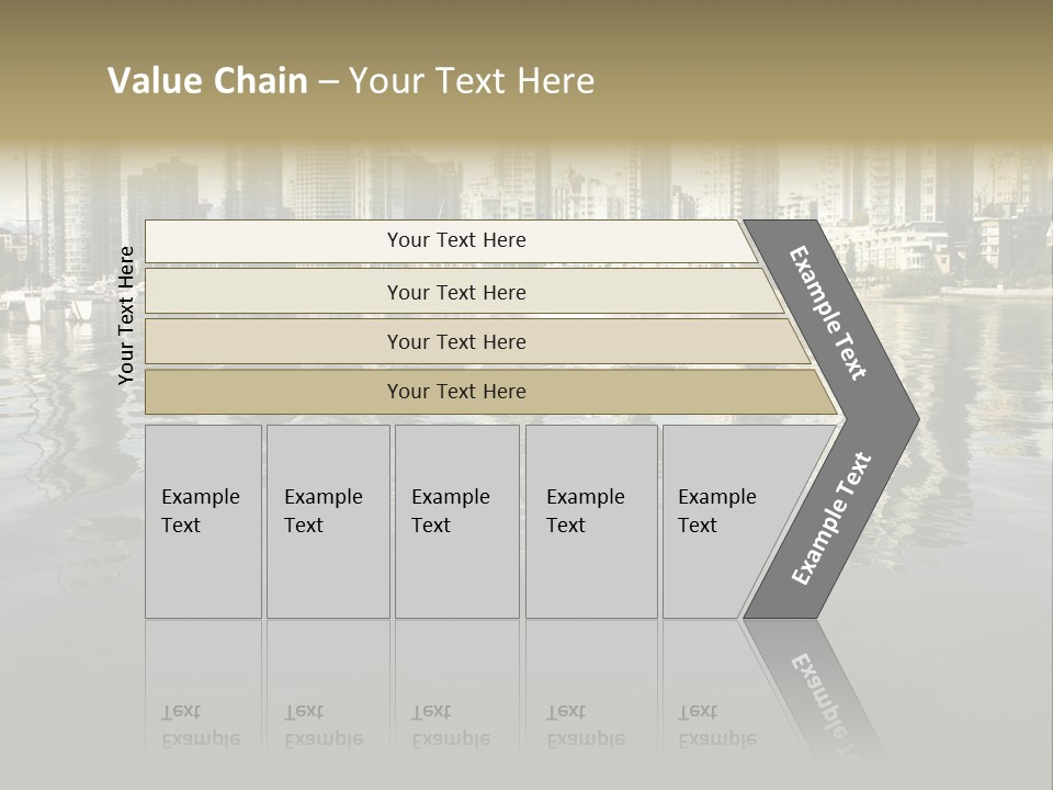 Cityscape With Reflection PowerPoint Template
