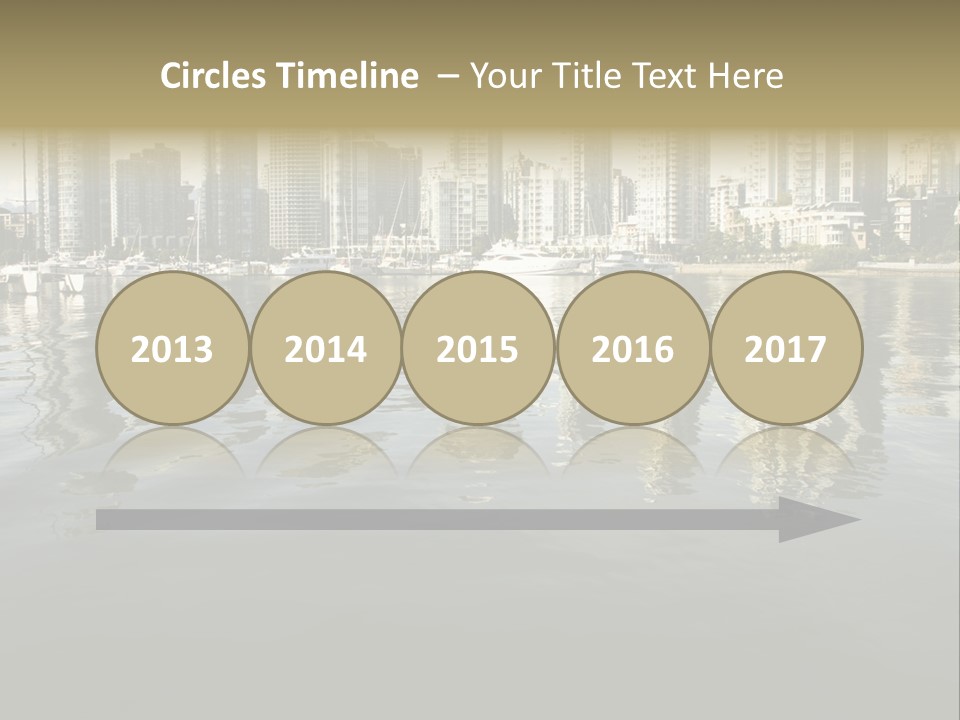 Cityscape With Reflection PowerPoint Template