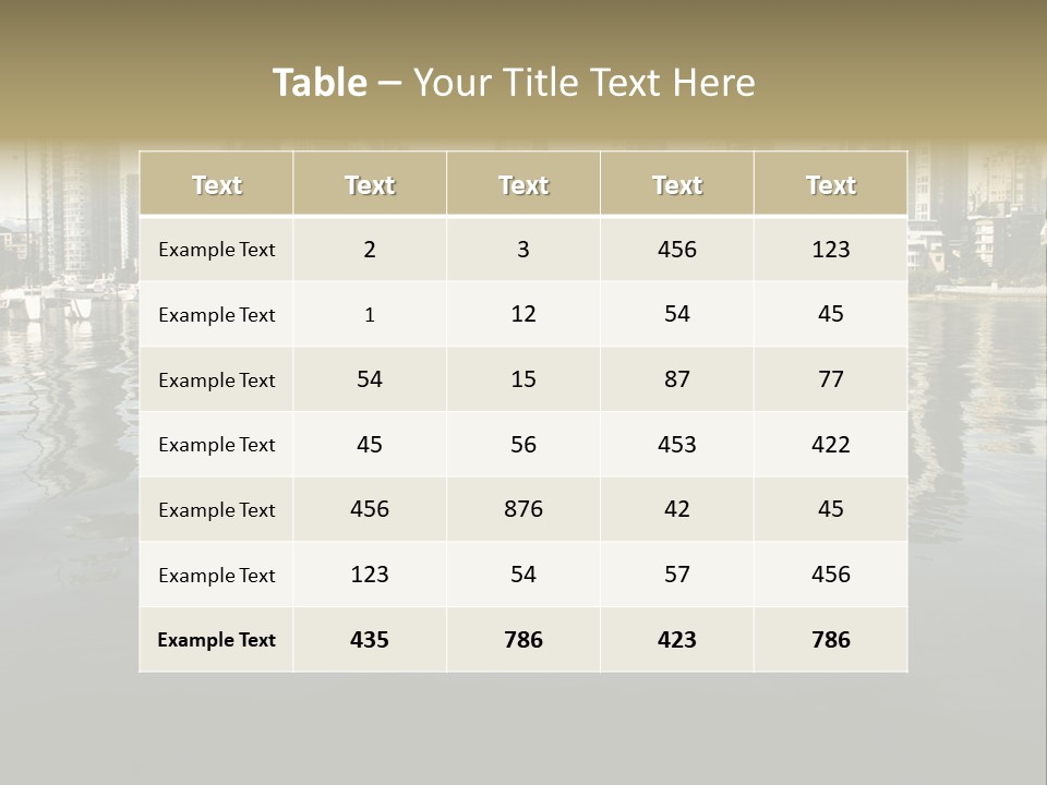 Cityscape With Reflection PowerPoint Template