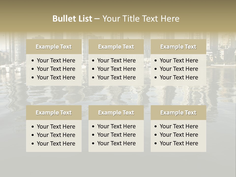 Cityscape With Reflection PowerPoint Template