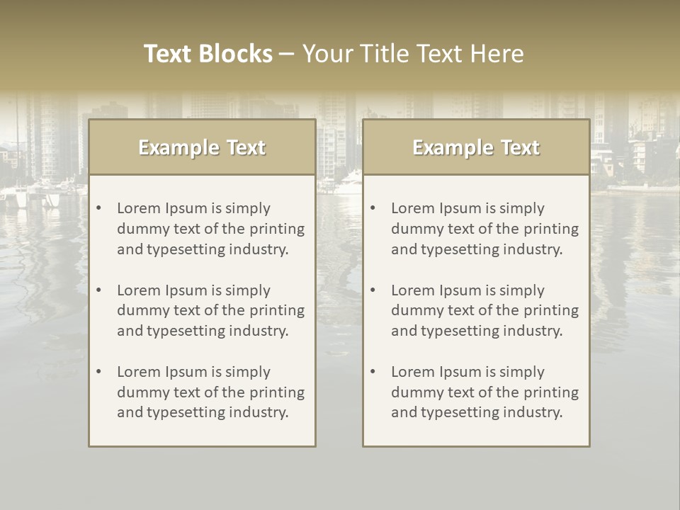 Cityscape With Reflection PowerPoint Template